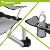 Trizand 27519 Čalúnené rybárske kreslo, nosnosť 120 kg, sivé
