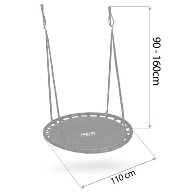 Neo-Sport NS-102 Hojdačka „Čapí hniezdo“ 110 cm, čierna
