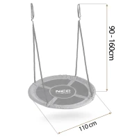 Neo-Sport NS-103 Hojdačka „Čapí hniezdo“ 110 cm, čierno-sivá