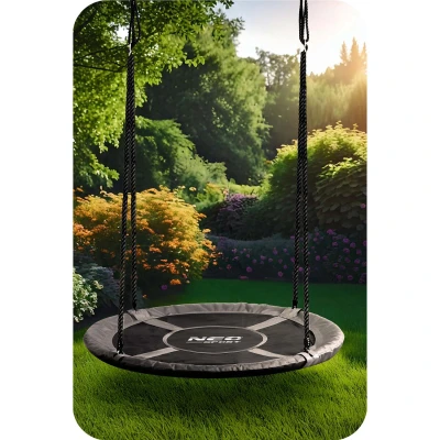 Neo-Sport NS-103 Hojdačka „Čapí hniezdo“ 110 cm, čierno-sivá