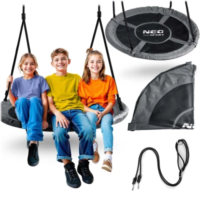 Neo-Sport NS-103 Hojdačka „Čapí hniezdo“ 110 cm, čierno-sivá