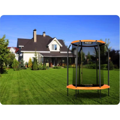 Neo-Sport NS-05W240F Záhradná trampolína pre deti 152 cm s ochrannou sieťou, oranžová