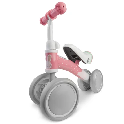 Nukido NK-600 Dětské odrážedlo, 4 kolečka, růžovo-šedé