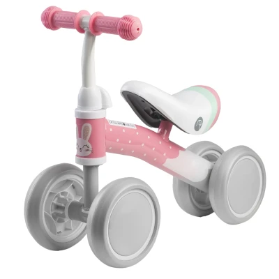 Nukido NK-600 Dětské odrážedlo, 4 kolečka, růžovo-šedé