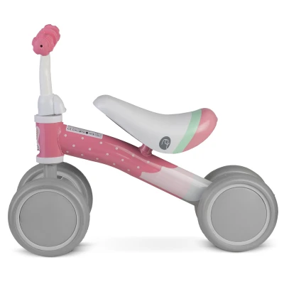 Nukido NK-600 Dětské odrážedlo, 4 kolečka, růžovo-šedé