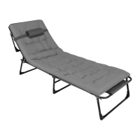 Trizand 27633 Skladacie záhradné ležadlo s matracom 192 × 68 × 28 cm, sivé