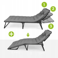 Trizand 27633 Skladacie záhradné ležadlo s matracom 192 × 68 × 28 cm, sivé