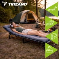 Trizand 27633 Skladacie záhradné ležadlo s matracom 192 × 68 × 28 cm, sivé
