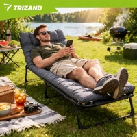 Trizand 27633 Skladacie záhradné ležadlo s matracom 192 × 68 × 28 cm, sivé