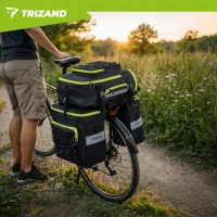 Trizand 27339 Cyklistická taška, vodoodolná, 53 l, 3 v 1, čierna 