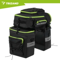 Trizand 27339 Cyklistická taška, vodoodolná, 53 l, 3 v 1, čierna 