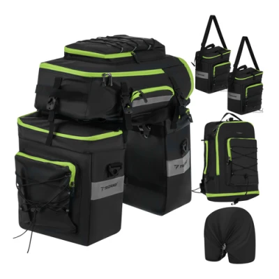 Trizand 27339 Cyklistická taška, vodoodolná, 53 l, 3 v 1, čierna 