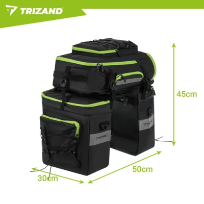 Trizand 27339 Cyklistická taška, vodoodolná, 53 l, 3 v 1, čierna 