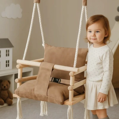 Kruzzel 26685 Interiérová houpačka 3 v 1, béžová