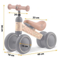 Ricokids 760605 Trojkolka pre deti, hnedá