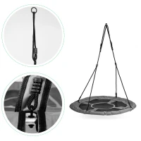 ECOTOYS BOC100 Hojdačka v tvare hniezda, 100 cm, sivá