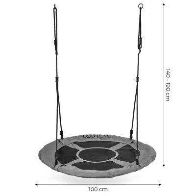 ECOTOYS BOC100 Hojdačka v tvare hniezda, 100 cm, sivá