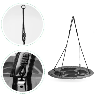ECOTOYS BOC100 Hojdačka v tvare hniezda, 100 cm, sivá