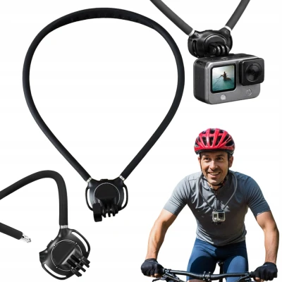 Verk 04144 Držák na kameru na krk, flexibilní, otočný 360°, černý