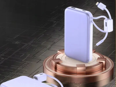 Verk 06393 Powerbanka 10 000 mAh, USB-C / Lightning, 22,5 W, fialová