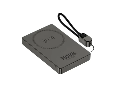 Verk 06395 Powerbanka 10 000 mAh, 20 W, USB-C, Lightning, Wireless QC, šedá