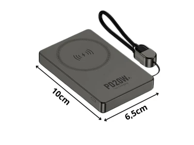 Verk 06395 Powerbanka 10 000 mAh, 20 W, USB-C, Lightning, Wireless QC, šedá