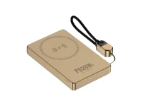 Verk 06395 Powerbanka 10 000 mAh, 20 W, USB-C, Lightning, Wireless QC, zlatá