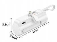 Verk 06397 Cestovní powerbanka 5000 mAh, 10 W, USB-C, Lightning, bílá