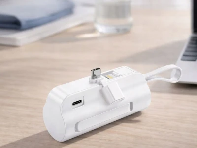 Verk 06397 Cestovní powerbanka 5000 mAh, 10 W, USB-C, Lightning, bílá