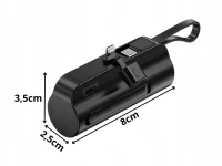 Verk 06397 Cestovní powerbanka 5000 mAh, 10 W, USB-C, Lightning, černá