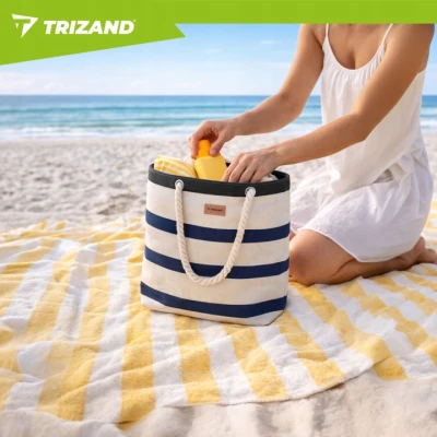 Trizand 27597 Plážová taška 18 L, modro-bílá