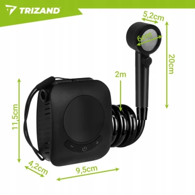 Trizand 27551 Sprcha přenosná s čerpadlem 8000 mAh, LED displejem, IPX8, USB