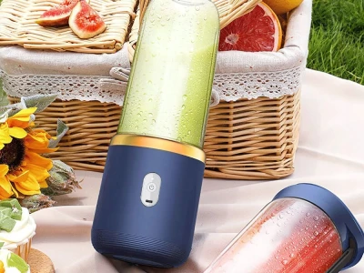 Verk 07389 Přenosný smoothie mixér 400 ml, 45 W, 6 nožů, modrý