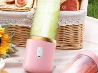 Verk 07389 Přenosný smoothie mixér 400 ml, 45 W, 6 nožů, růžový