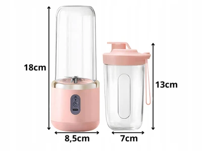 Verk 07389 Přenosný smoothie mixér 400 ml, 45 W, 6 nožů, růžový