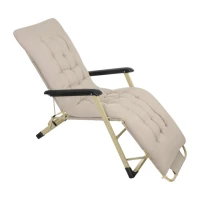 Trizand 27553 Skládací zahradní lehátko s polstrem 177 x 60 x 30 cm, béžové