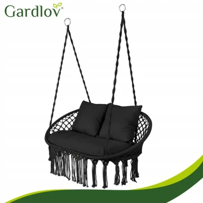 Gardlov 27377 Dvojité závěsné houpací křeslo, nosnost 300 kg, černé