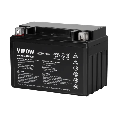 Vipow BAT0500 Motocyklový akumulátor typ MC 12V, 9Ah