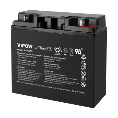 Vipow BAT0509 Motocyklový akumulátor typ MC 12 V, 25 Ah