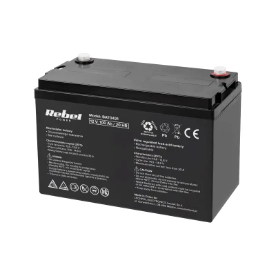 Rebel BAT0421 Gélová batéria VRLA AGM 12 V, 100 Ah