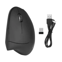 Rebel KOM1035 Ergonomická vertikálna bezdrôtová myš, čierna