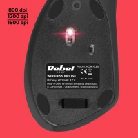 Rebel KOM1035 Ergonomická vertikálna bezdrôtová myš, čierna
