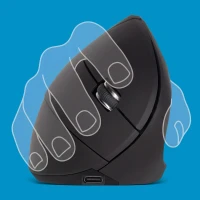 Rebel KOM1035 Ergonomická vertikálna bezdrôtová myš, čierna