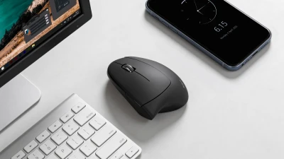 Rebel KOM1035 Ergonomická vertikálna bezdrôtová myš, čierna