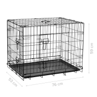 Rebel RA-1202 Kovová klec pro psa, skládací, vel. L 76 x 53 x 59 cm