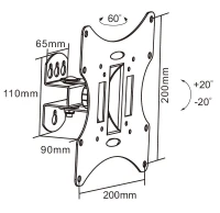 Cabletech UCH0041A Nástenný držiak na televízor 23-43", čierny