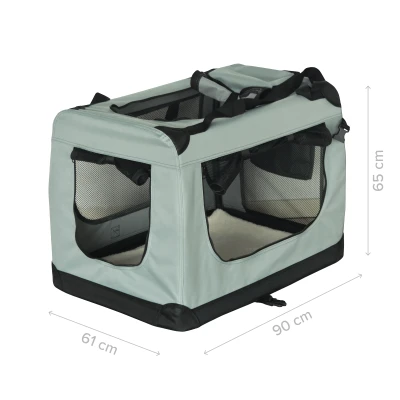 Rebel RA-1305 Skládací přepravní taška pro zvířata XXL 90 x 61 x 65 cm, šedá