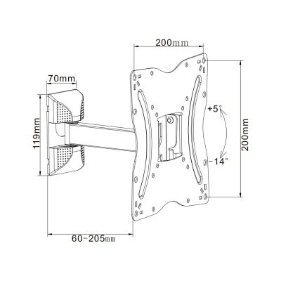 Cabletech UCH0215 Univerzálny držiak na televízor 13 - 42", nosnosť 30 kg