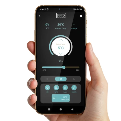 Teesa TSA6005 Prenosná kompresorová chladnička s mrazničkou, objem 50 l, 12/24 V DC a 230 V AC, Bluetooth