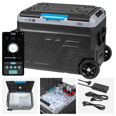Teesa TSA6005 Prenosná kompresorová chladnička s mrazničkou, objem 50 l, 12/24 V DC a 230 V AC, Bluetooth